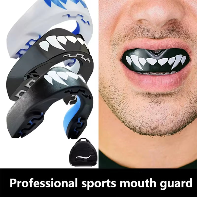 Mouth Guard Sports- Teeth 3D Technology Double Layer Boxing Mouth Guard Perfect Fit Adults with Case - Boil & Bite Mouth