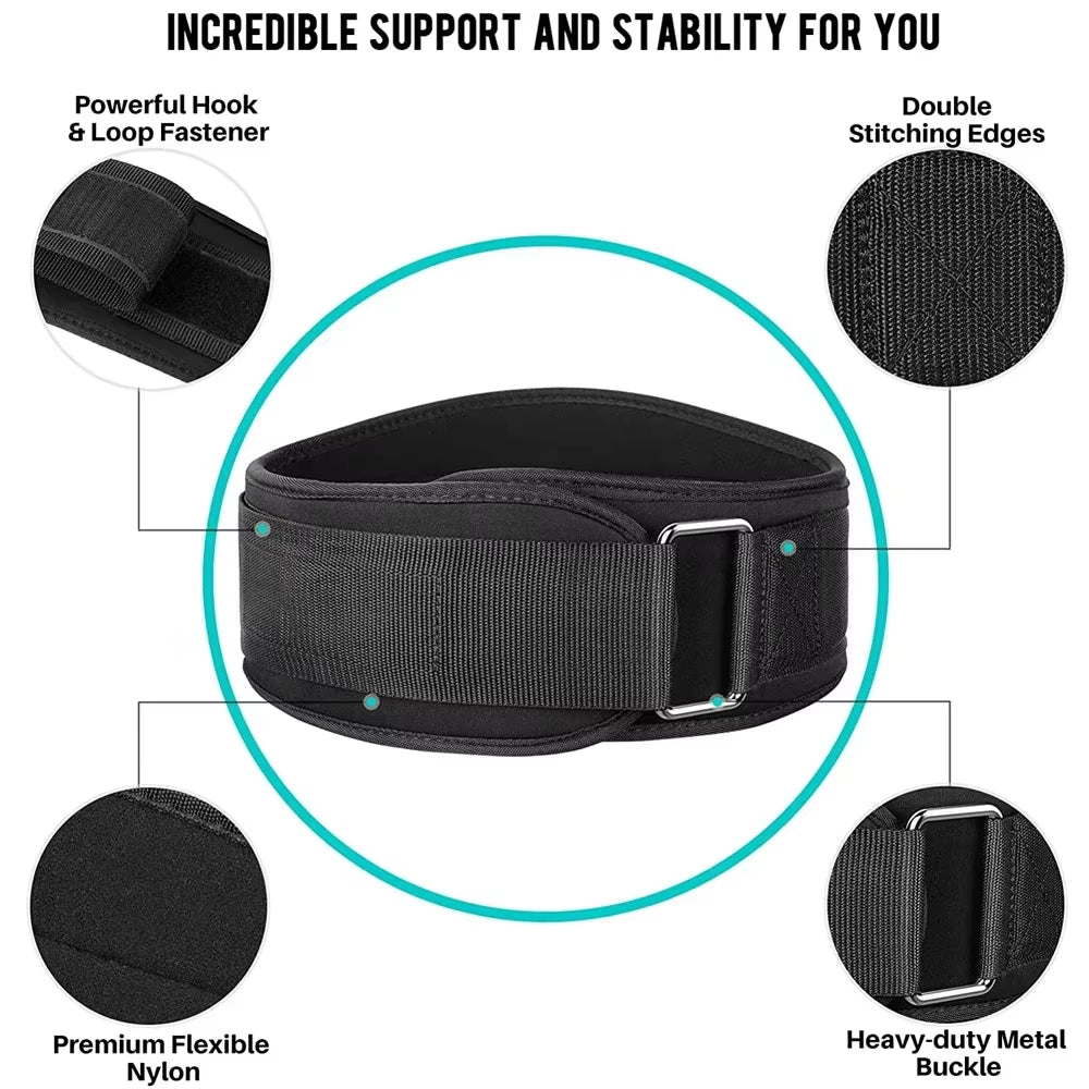 1Pcs Fitness Weight Lifting Belt for Men & Women Gym Belts for Weightlifting, Powerlifting, Strength Training, Squat or Deadlift