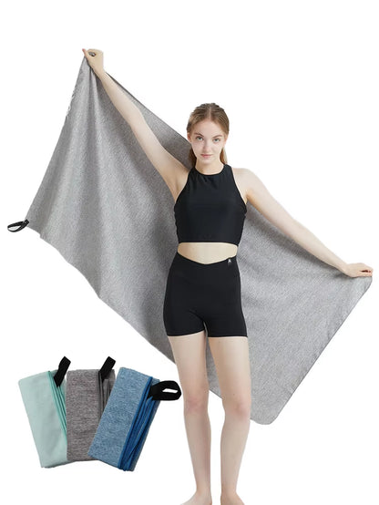 Microfiber Quick Dry Gym Towel Silver ION Odorfree Absorbent Fiber Fast Drying Workout Gear for Body Sweat Working Out (M1)