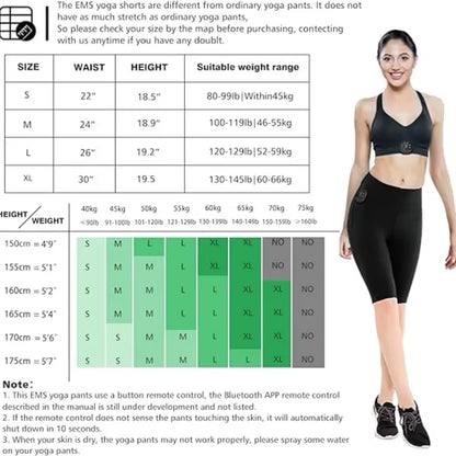 High Waist Shorts Yoga Pants with EMS Muscle Stimulator Buttock Ultimate EMS Stimulator 8 Modes 19 Intensity Levels