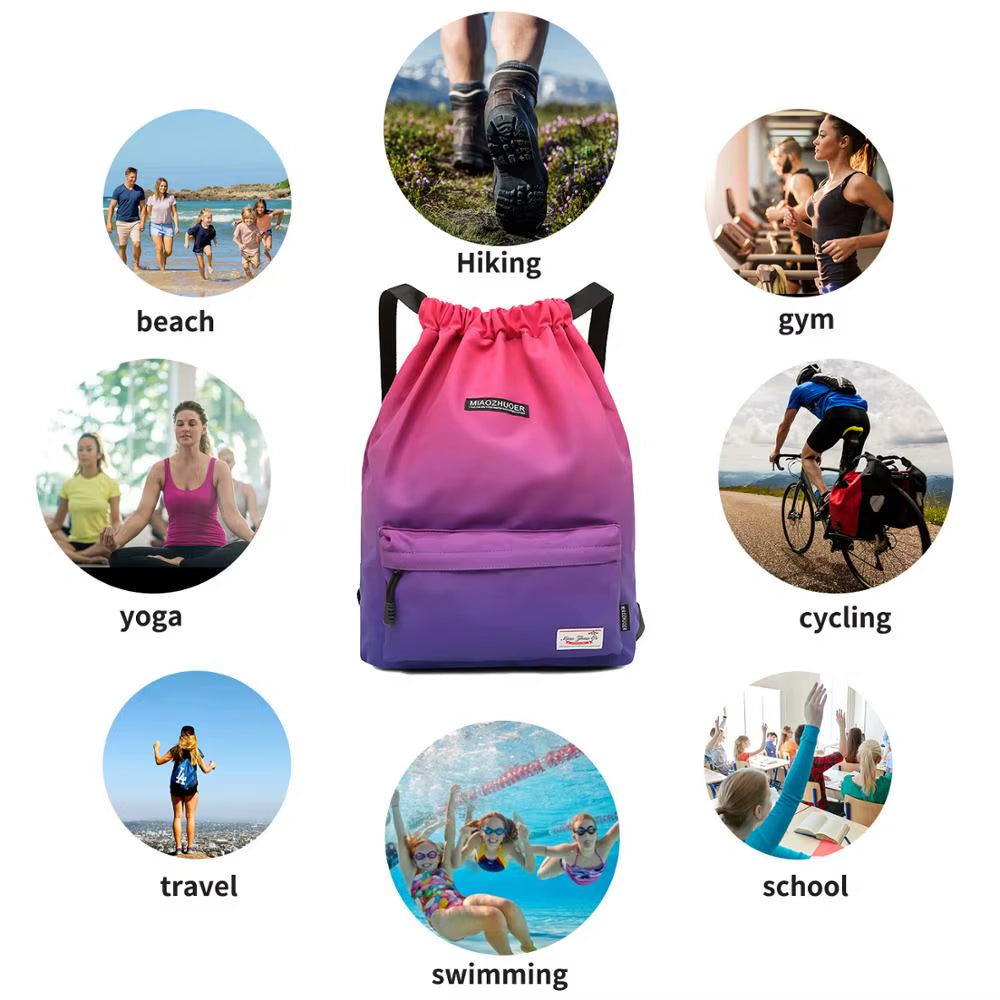 Bag Summer Waterproof Gym Bag Sports Bag Travel Drawstring Bag Outdoor Bag Backpack for Training Swimming Fitness Bags Softback