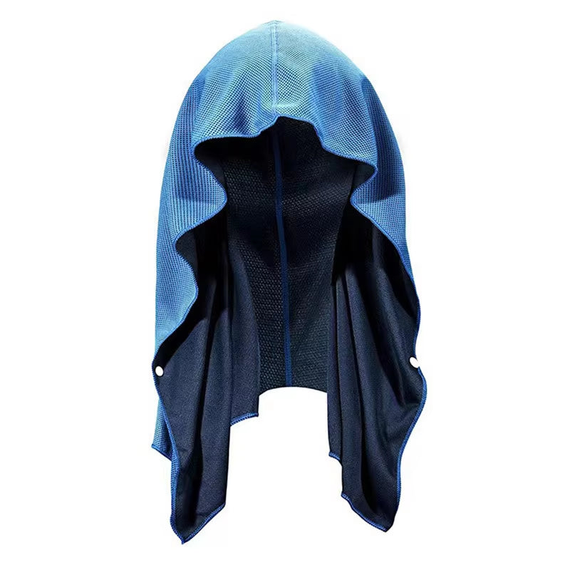 Cooling Hoodie Towel Sweat Absorption Extra Soft Sun Protection Quick Drying Sweat Towel Neck Wrap Sports Supplies