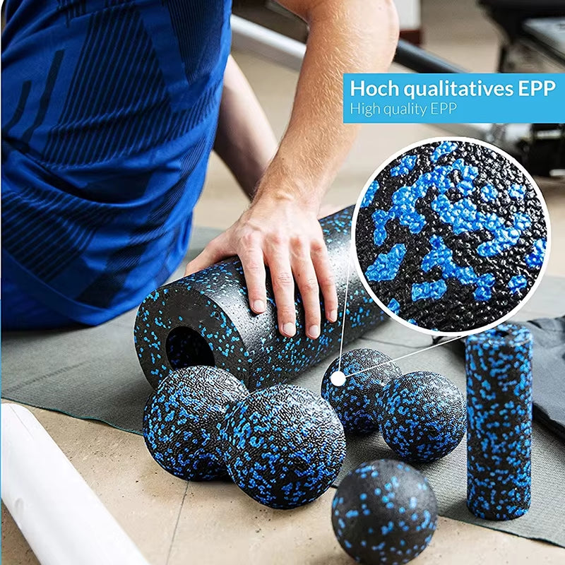 5Pcs Yoga Massage Foam Rollers Fascia Balls Yoga Column EPP High Density Fitness Roller &Ball Leg Back Neck Massager Pain Relief