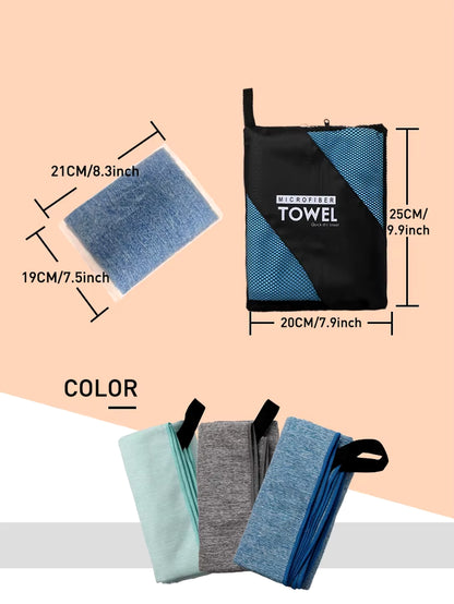 Microfiber Quick Dry Gym Towel Silver ION Odorfree Absorbent Fiber Fast Drying Workout Gear for Body Sweat Working Out (M1)