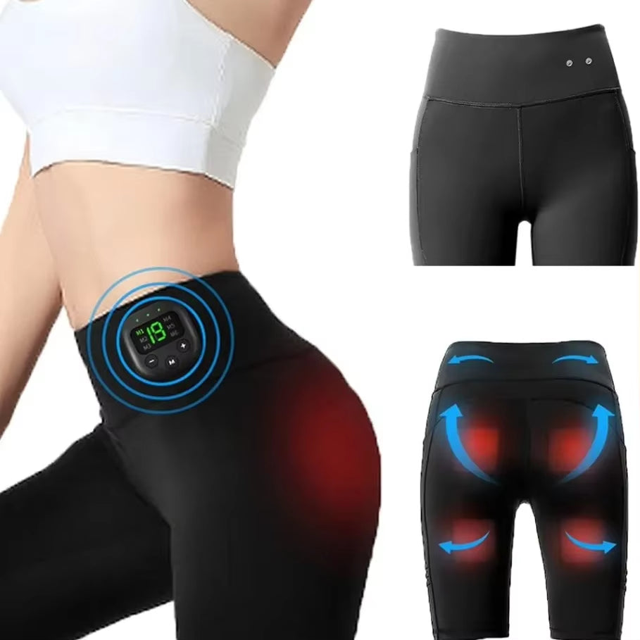 High Waist Shorts Yoga Pants with EMS Muscle Stimulator Buttock Ultimate EMS Stimulator 8 Modes 19 Intensity Levels